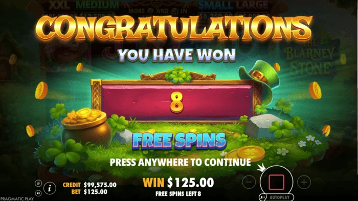 The Blarney Stone - pornirea rundei de Free Spins